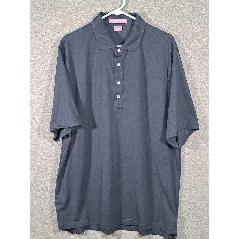 Martin‎ Golf Apparel Mens XL Navy Blue Short Sleeve Easy Care Performance Polo